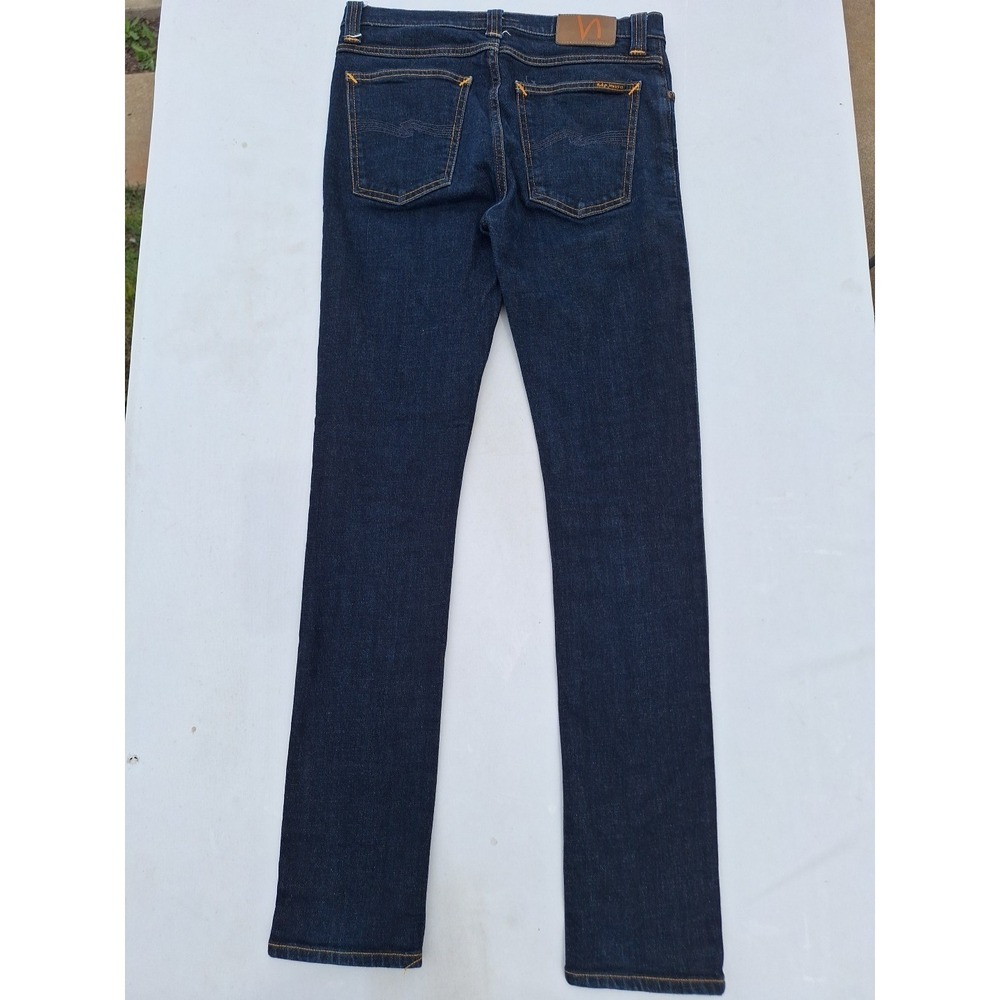 Nudie Jeans High Kai Mens 31x32 Blue Denim Jean Stretch Dark Blue Skinny - Picture 16 of 16